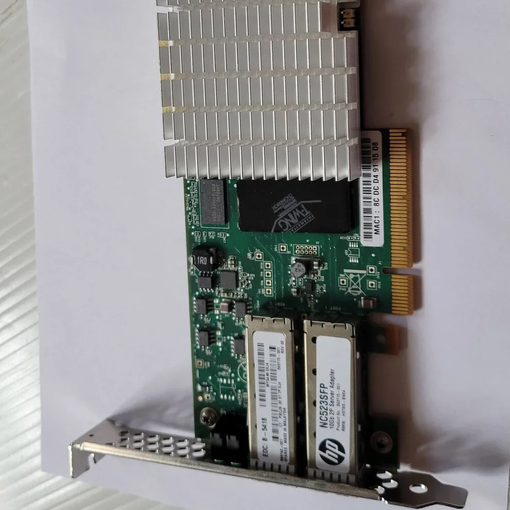 HP NC523SFP 10Gb 2-Port Server Network Adapter 593715-001 ~ Great Used Condition